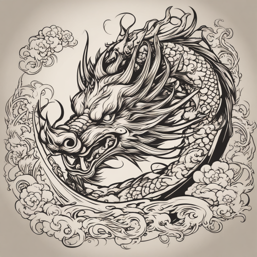 Fierce Guardians: Dragon and Boar in Ink Harmony