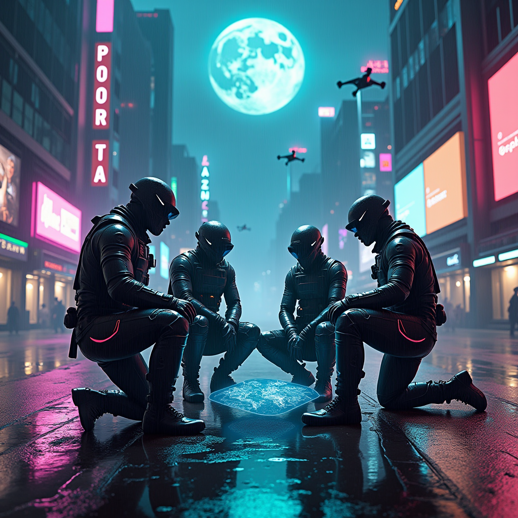 Neon Shadows: Heist in the Rain