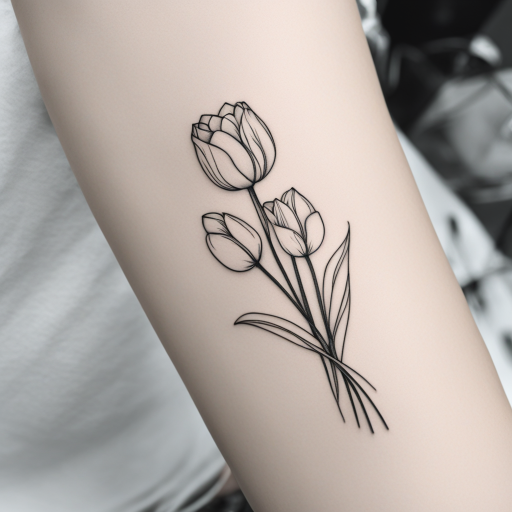 Eternal Love: Minimalist Tulip Tattoo Design