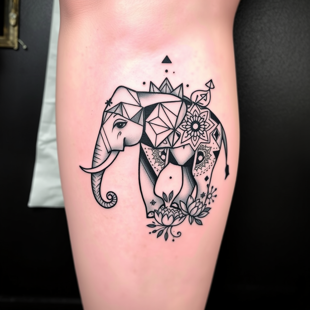 Empowered Elegance: Tribal Elephant Tattoo