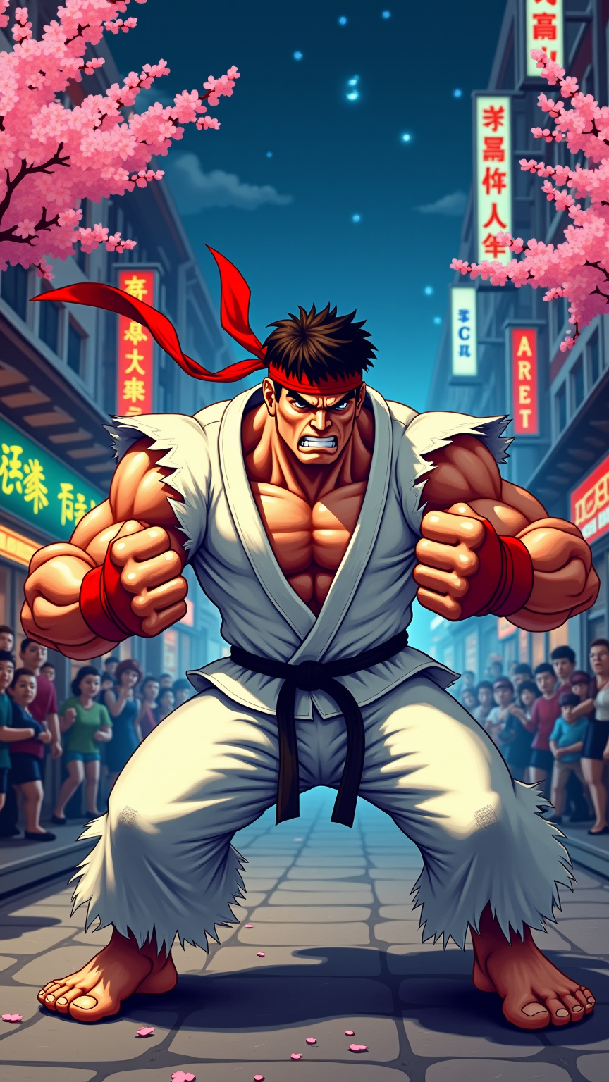 Ryu's Fury: Neon Showdown