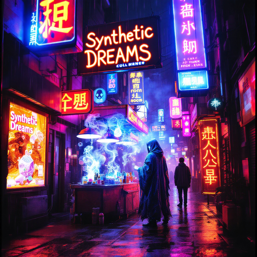 Synthetic Dreams in Neon Shadows