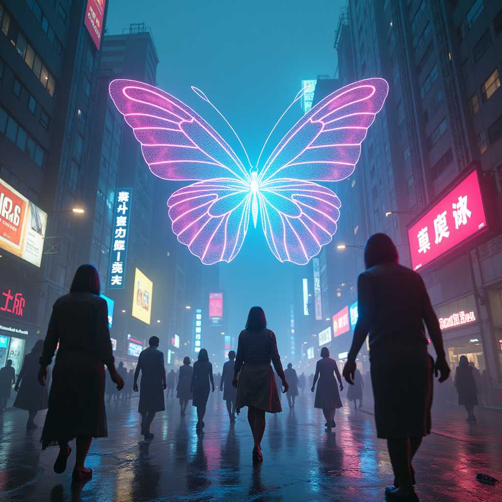 Neon Wings of Lost Souls