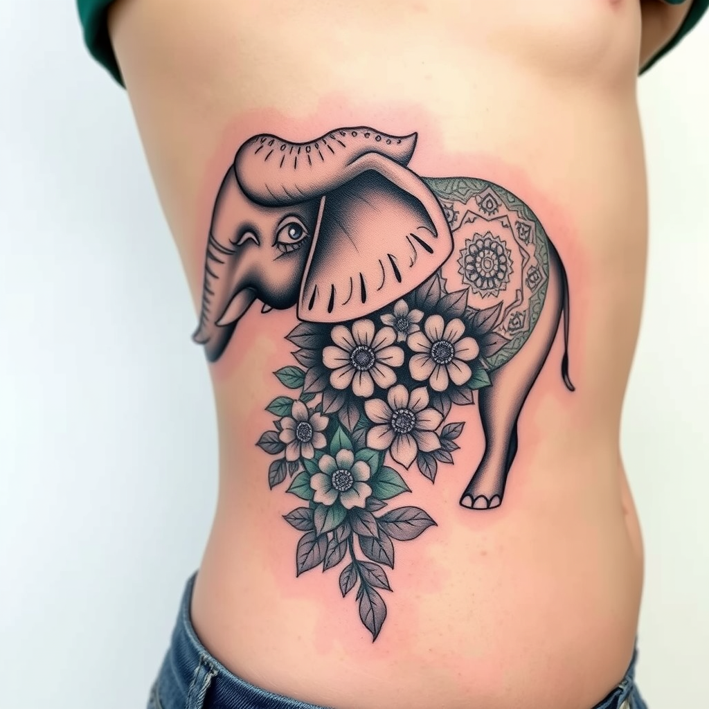 Elegance in Ink: Elephant's Grace