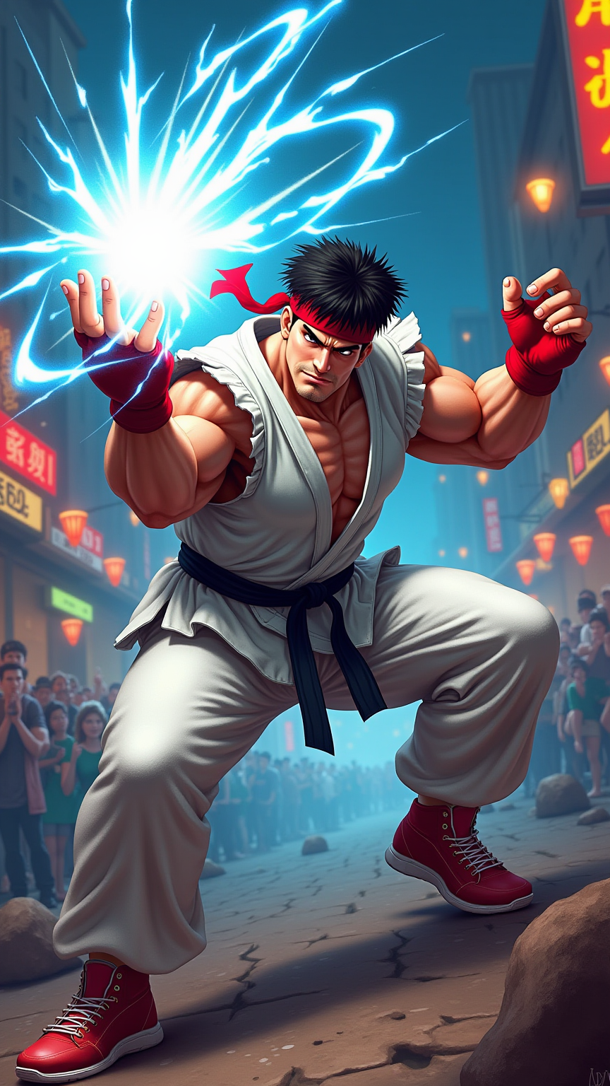 Ryu's Urban Showdown: Pixel Fury