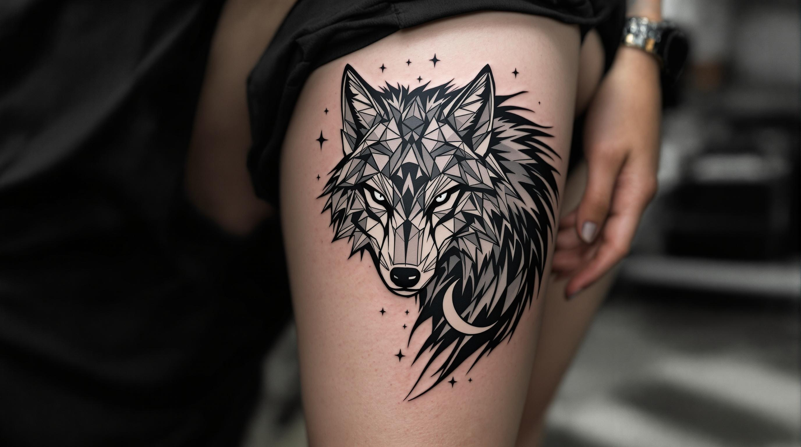 Mystic Wolf: Geometric Elegance