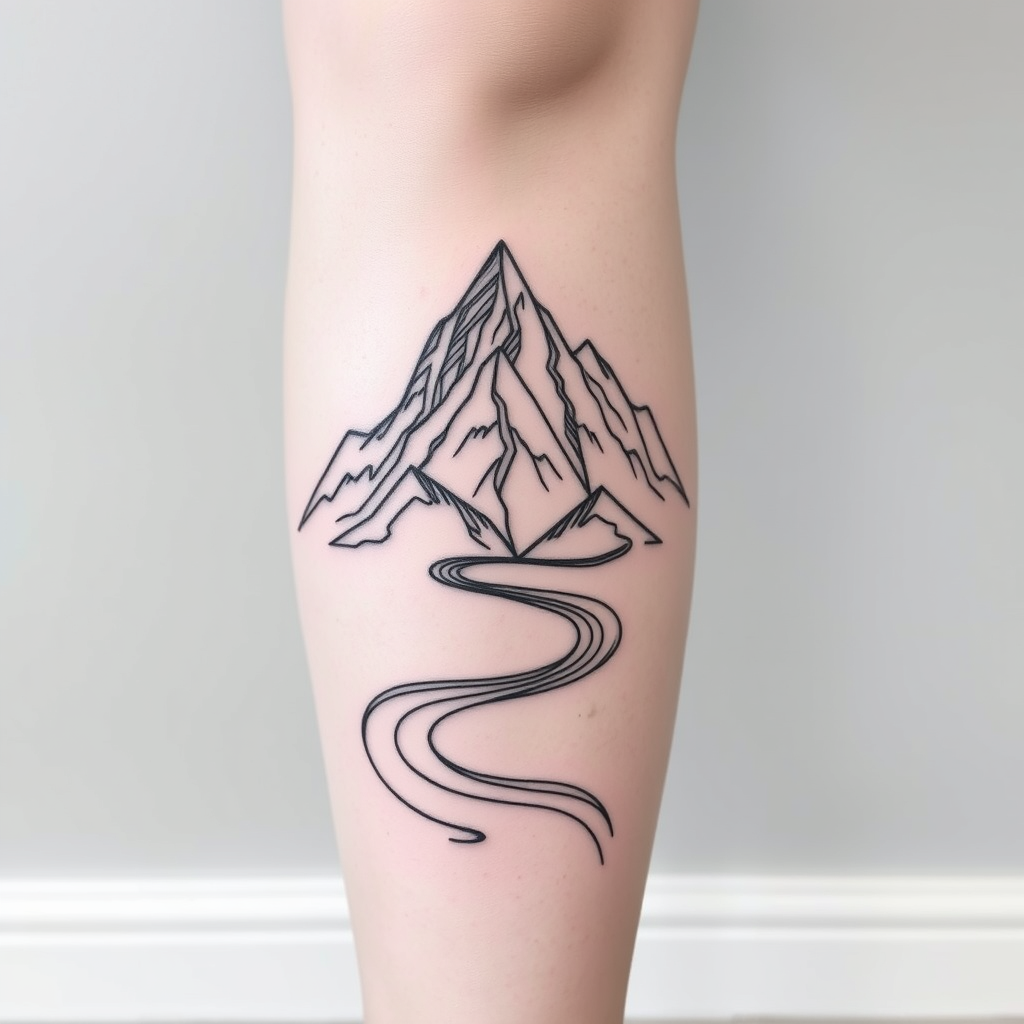 Serenity in Ink: Mountain Flow