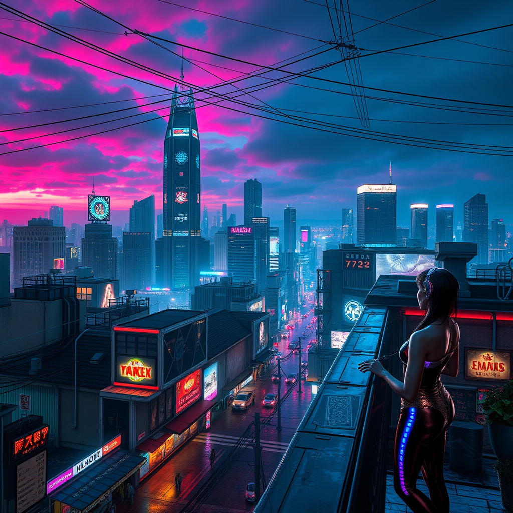 Neon Dreams: A Cyberpunk Tapestry