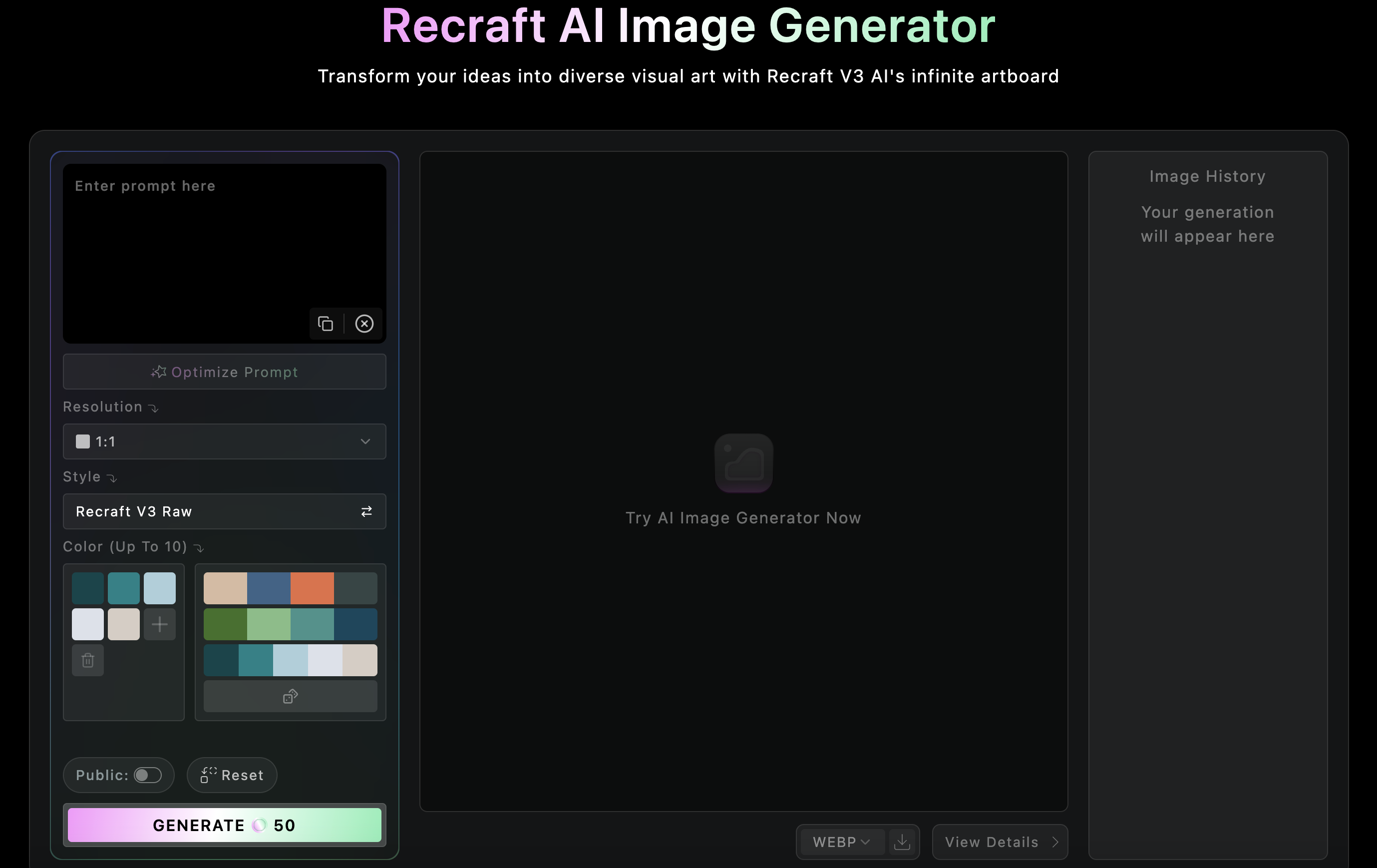 Exploring the Creative Potential of Recraft AI Image Generator in Design