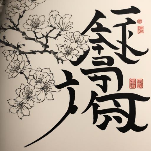 in the style of japanese tattoo, with a tattoo of 宮本 武蔵 in writing