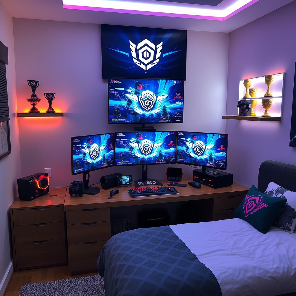 Esports-inspired bedroom