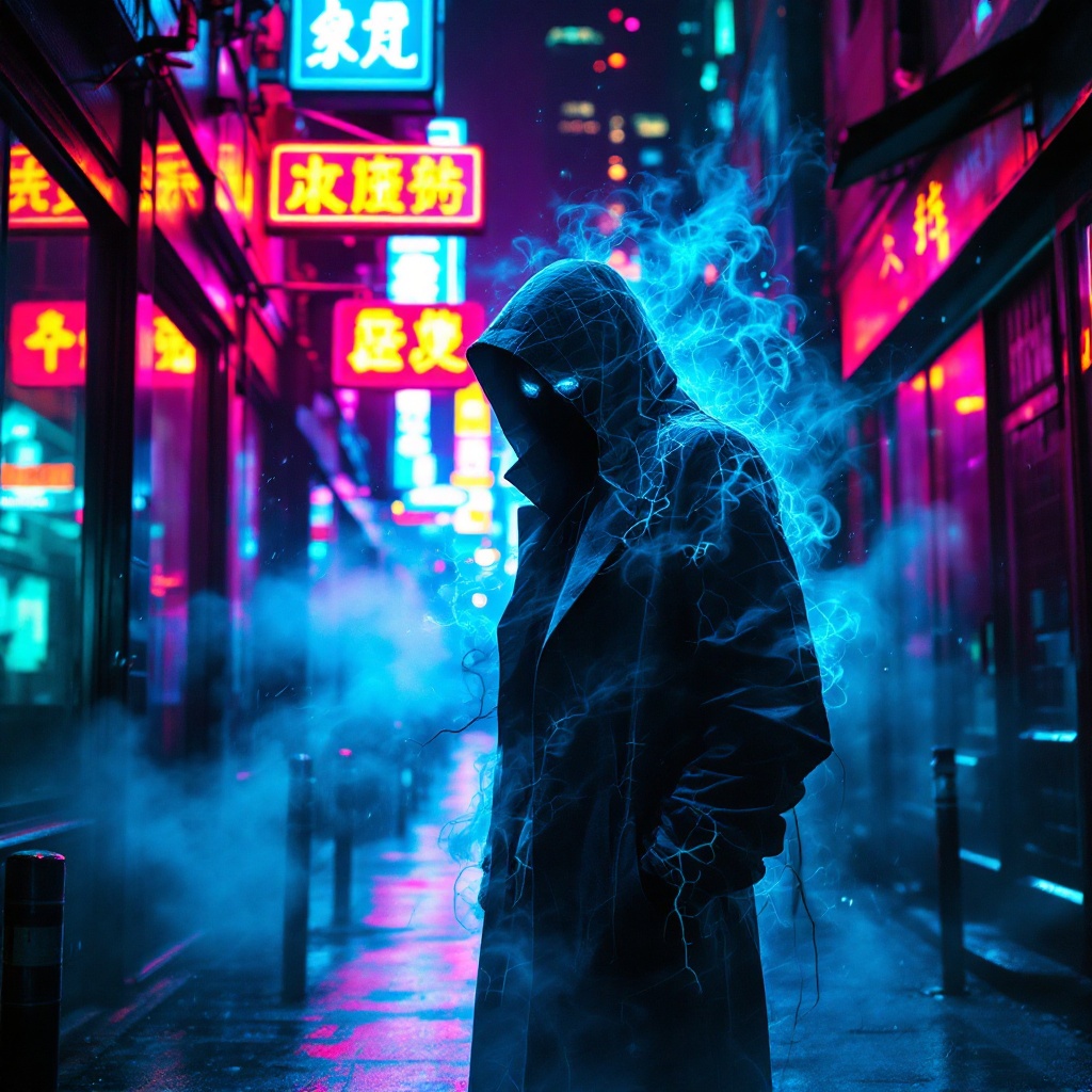 Neon Shadows: A Cyberpunk Enigma