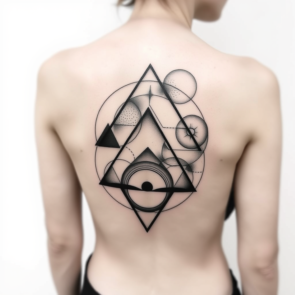 Tranquil Geometry: A Tattoo Symphony