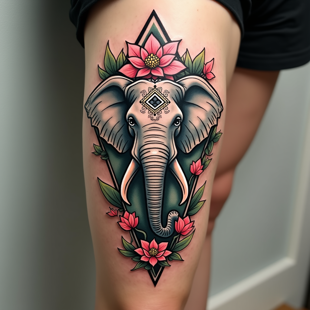 Majestic Elephant Tattoo Design