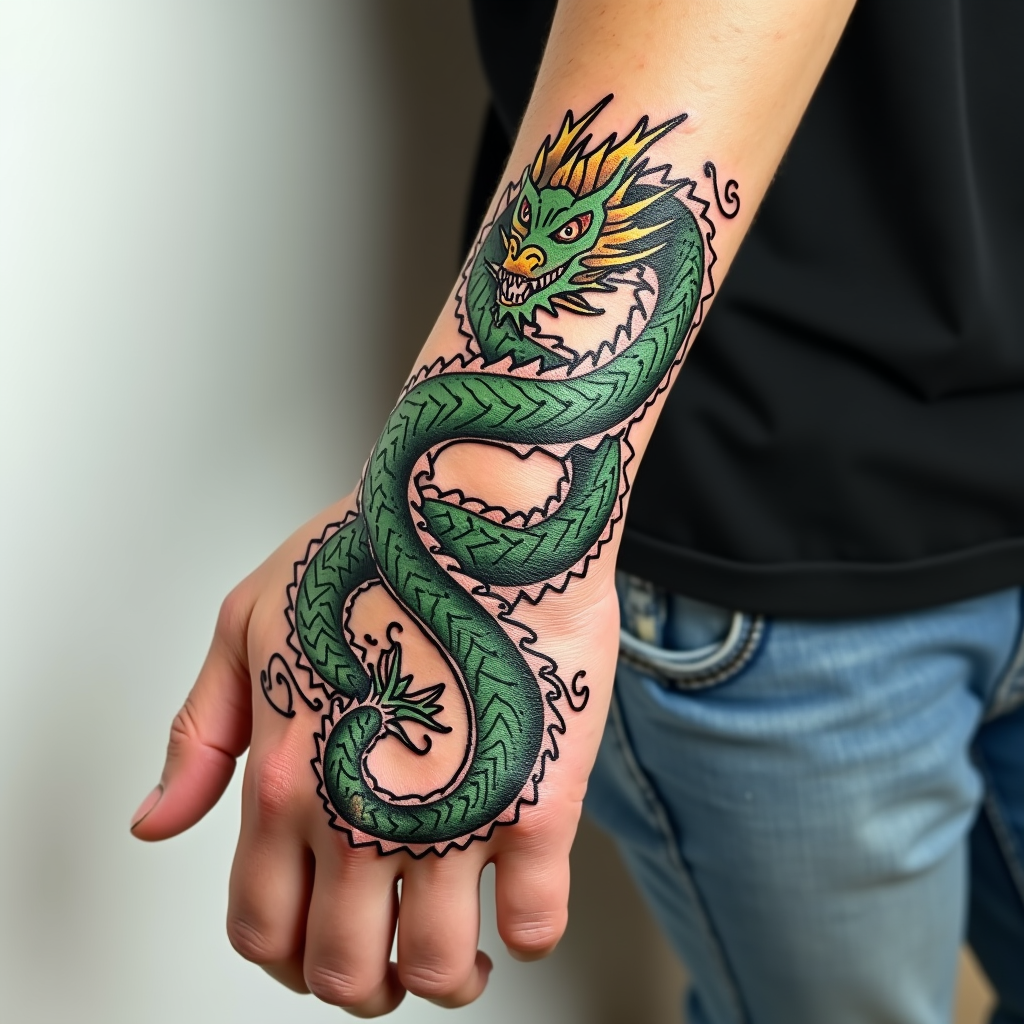 Tato Tangan Naga Megah