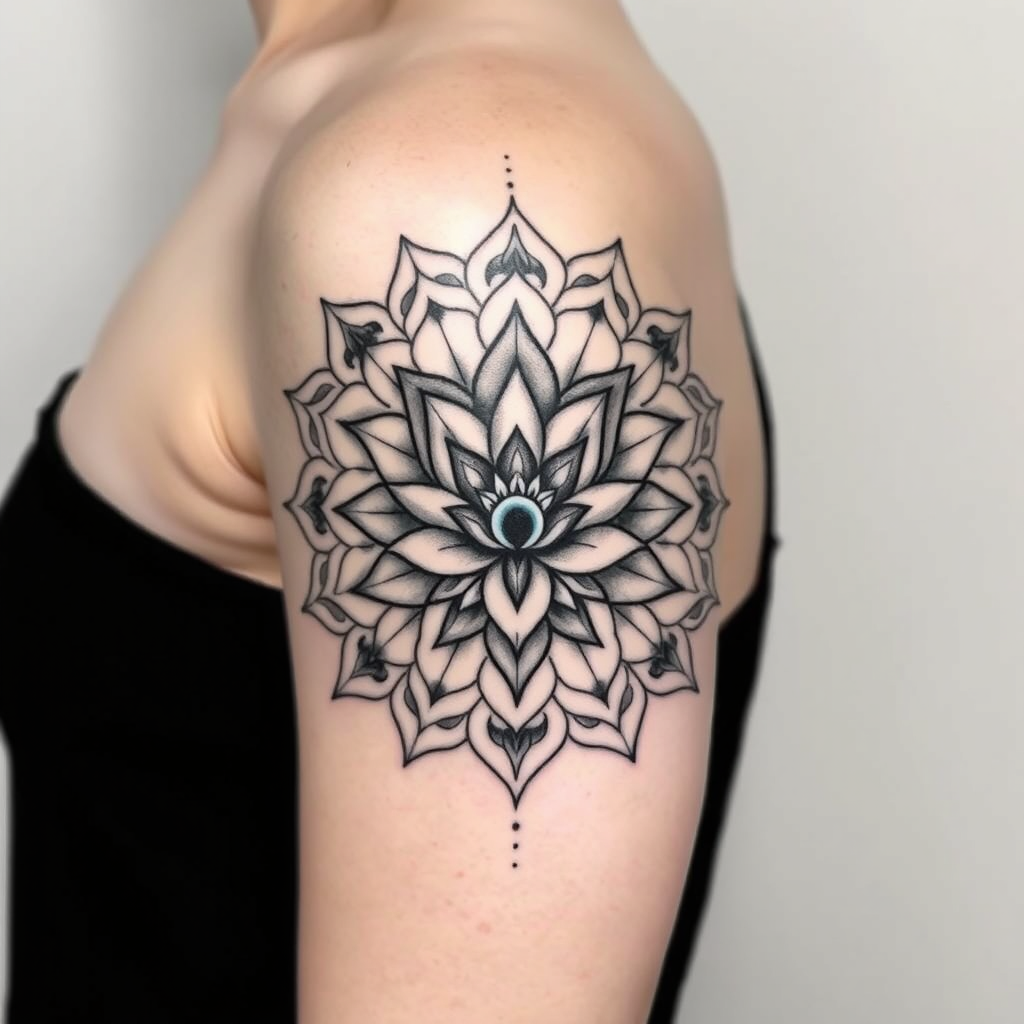 Serenity in Ink: Lotus Mandala