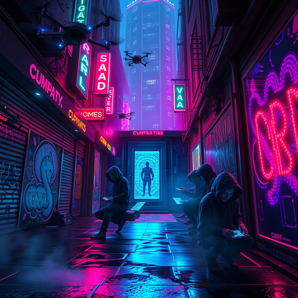 Neon Shadows: Hackers Unleashed