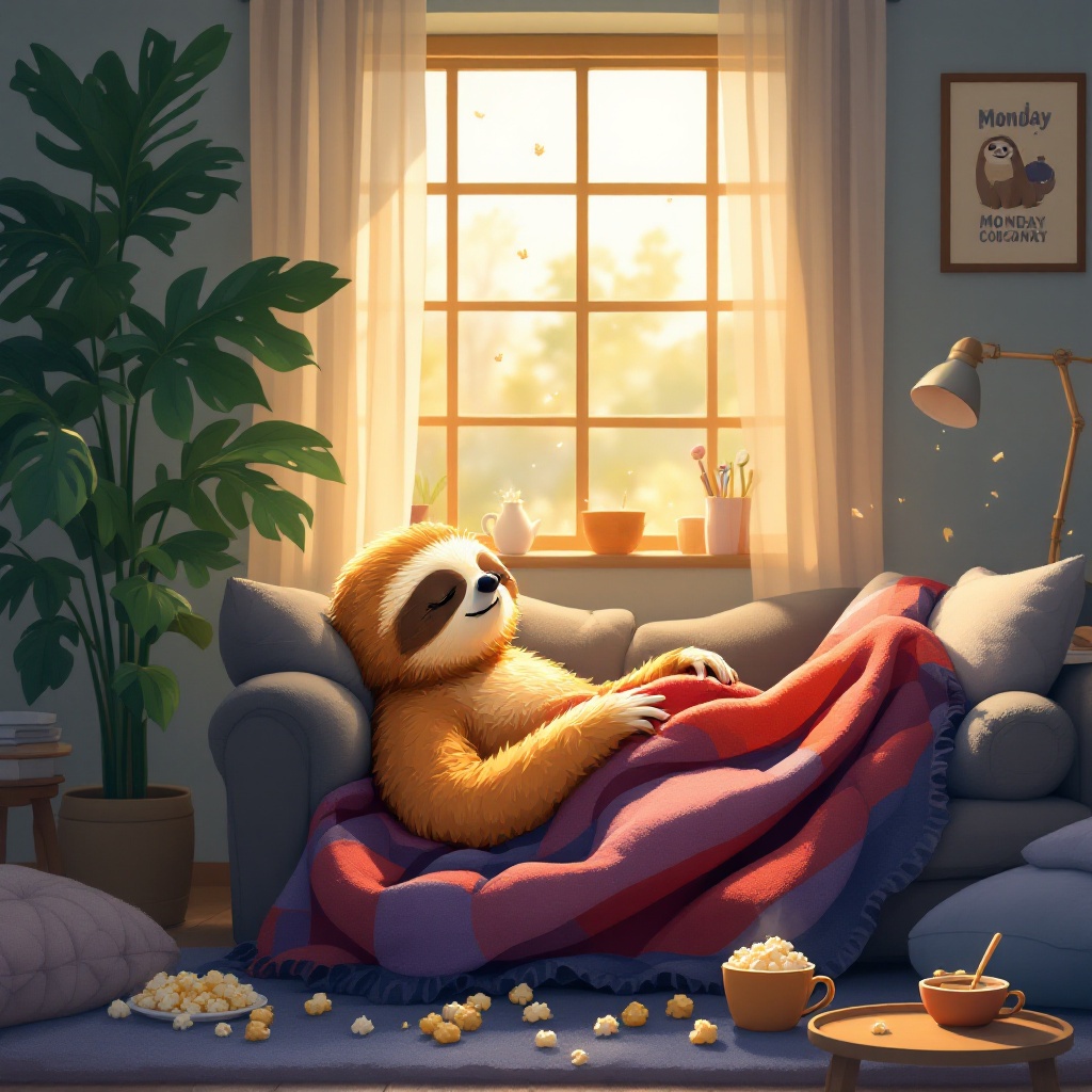 Slothful Serenity: Cozy Mornings