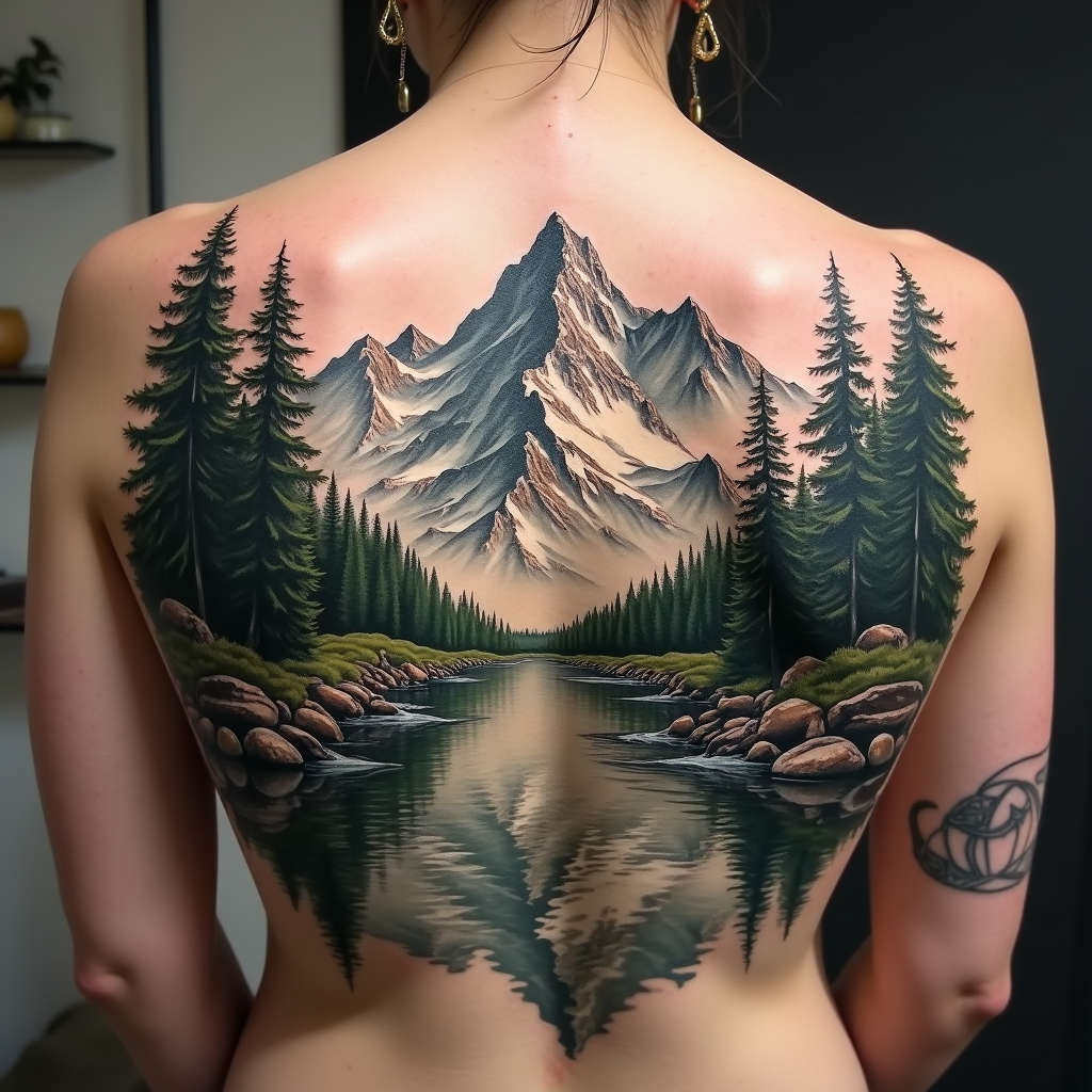 Majestic Mountain Tattoo Design