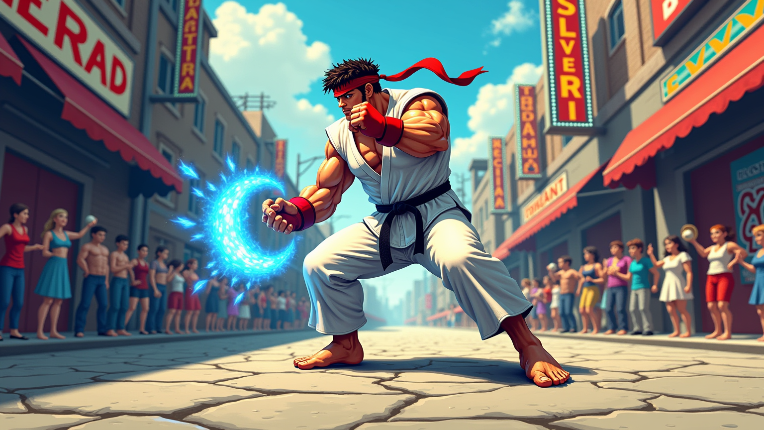 Ryu's Urban Showdown: Hadouken!