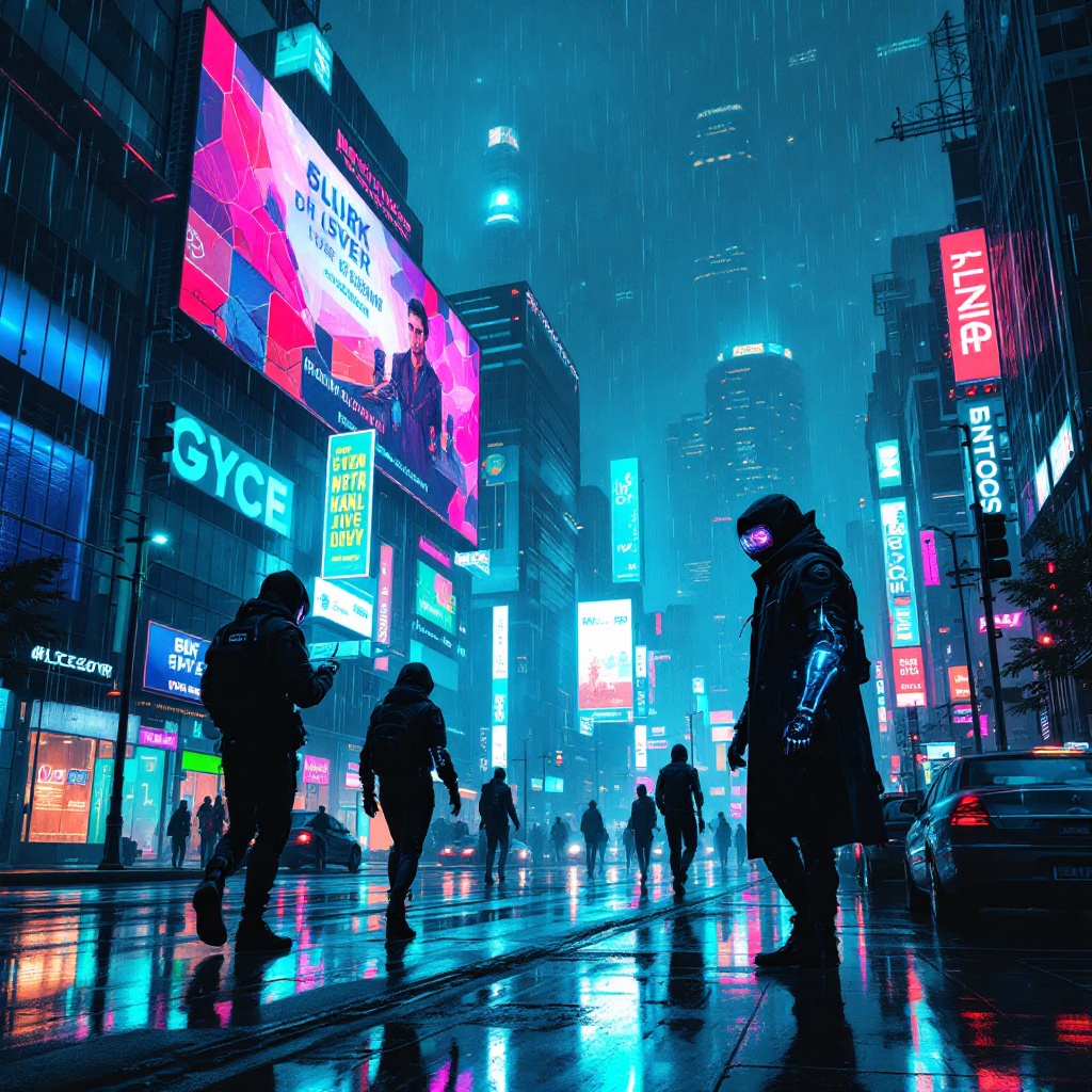 Neon Shadows: Heist in the Rain