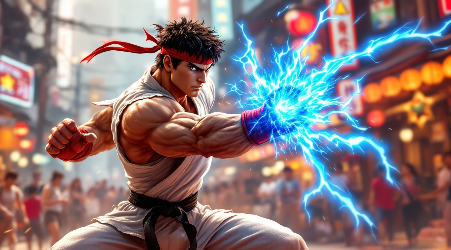 Ryu’s Hadouken: Urban Duel Unleashed