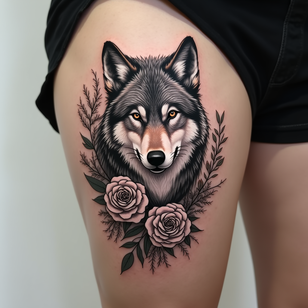 Wild Elegance: Wolf & Blooms