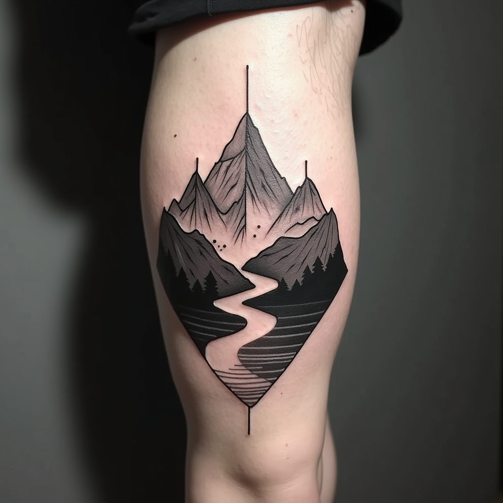 Serene Peaks: A Journey Inked