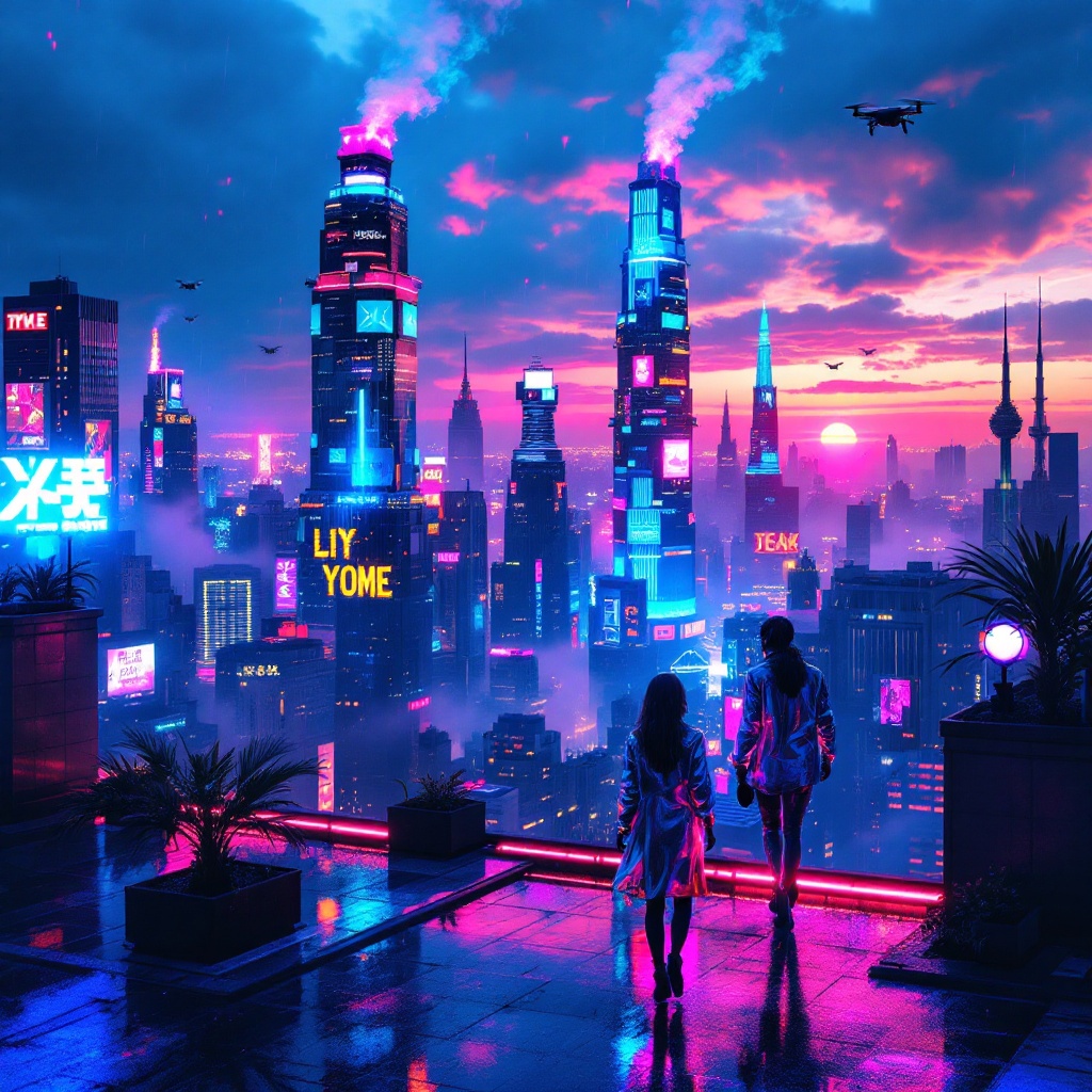 Neon Dreams: Urban Symphony