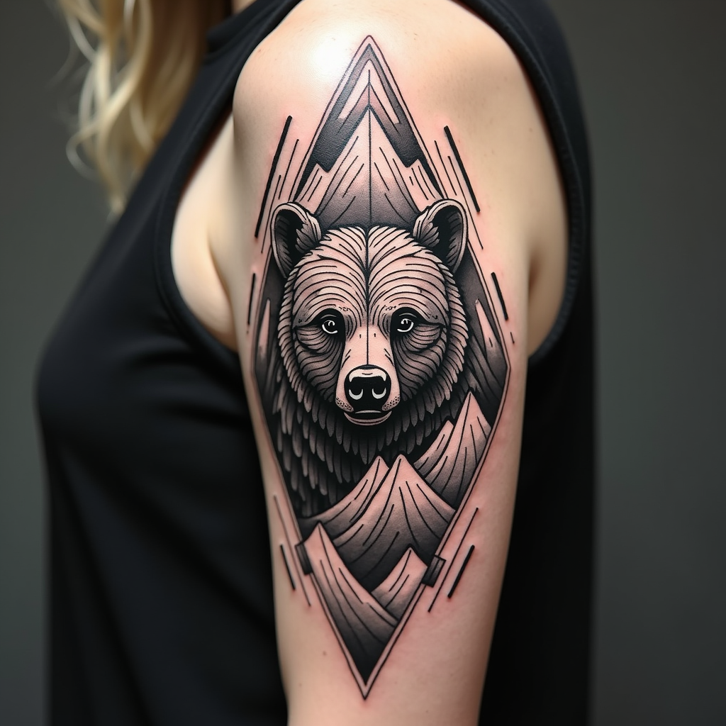 Wild Strength: Bear Tattoo Design