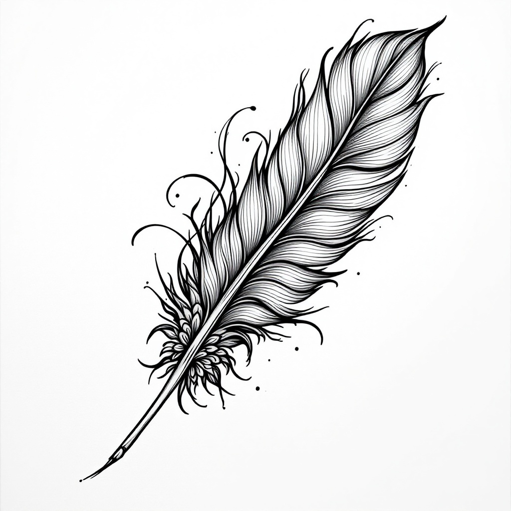 Ethereal Feather: Inked Freedom