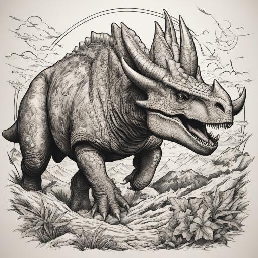 in the style of illustrative tattoo, with a tattoo of raptor