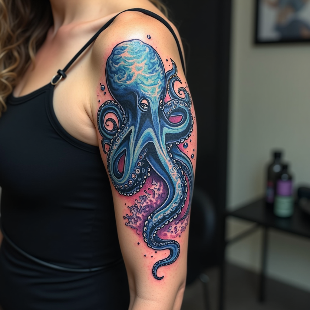 Fluid Octopus Tattoo Design