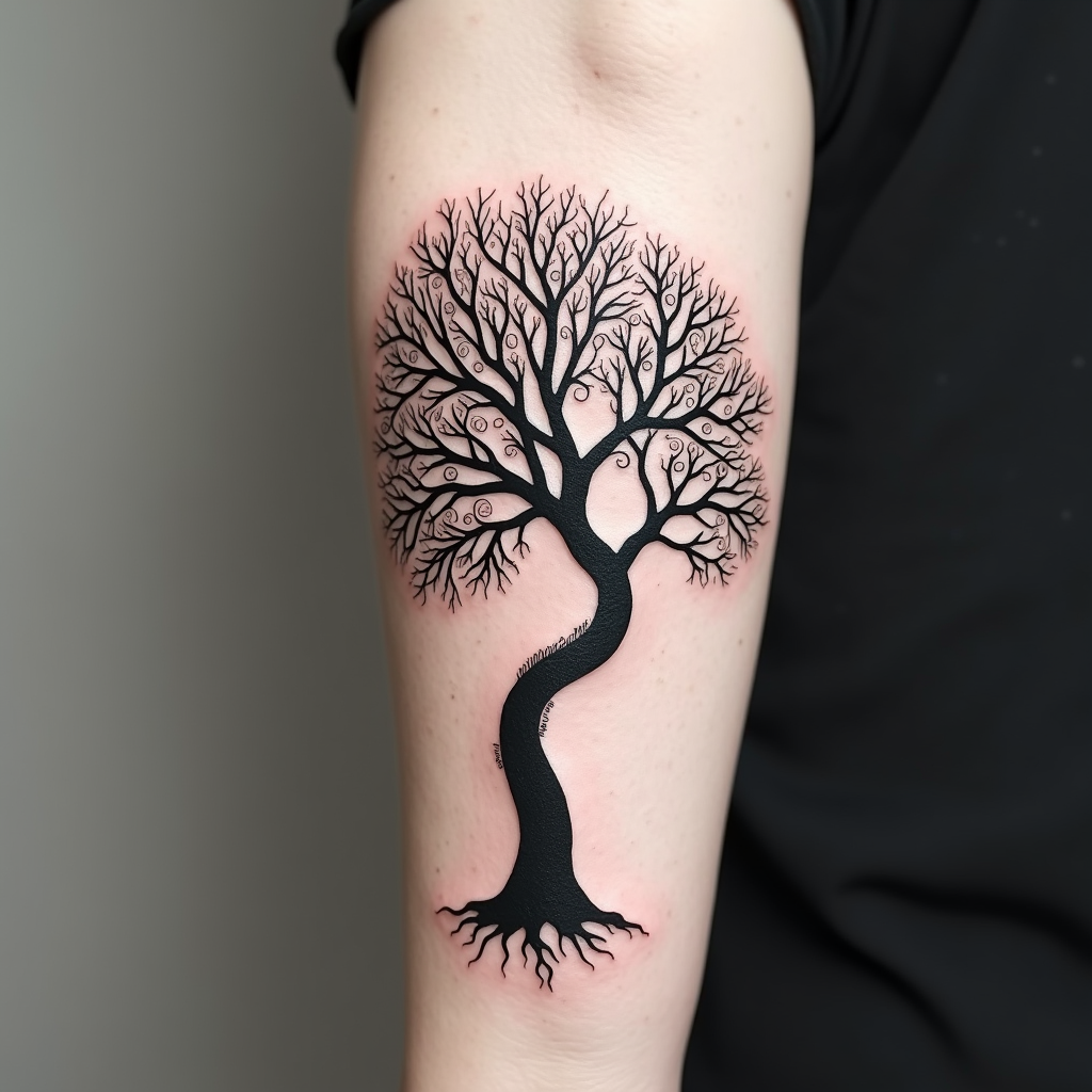 Elegant Resilience: Tree Tattoo