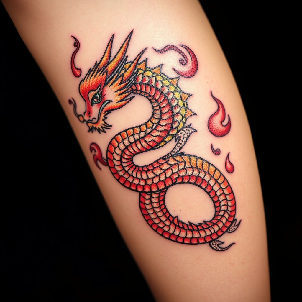 Fierce Elegance: Dragon Tattoo Design