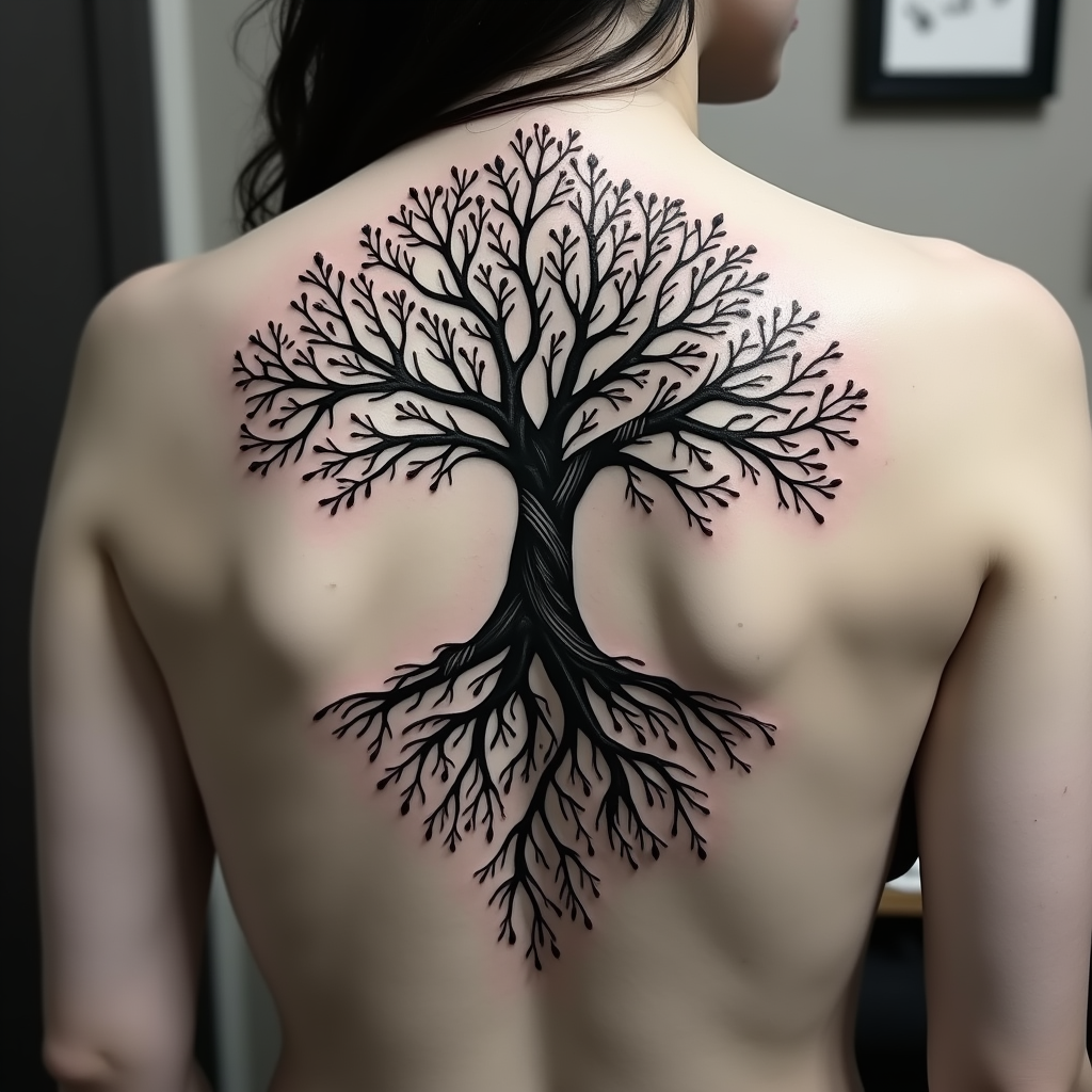 Tatuaje Elegante del Árbol de la Vida