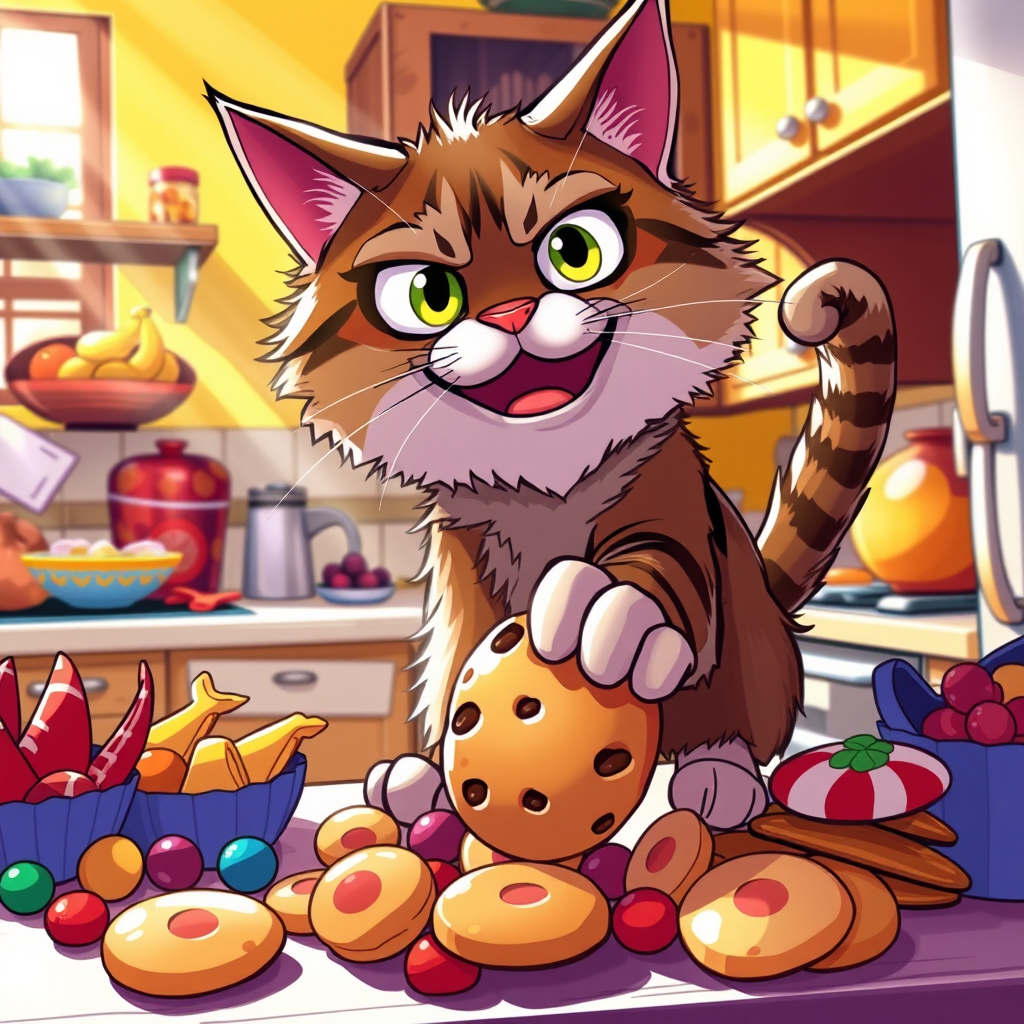 Cookie Caper: Cat's Sneaky Snack!