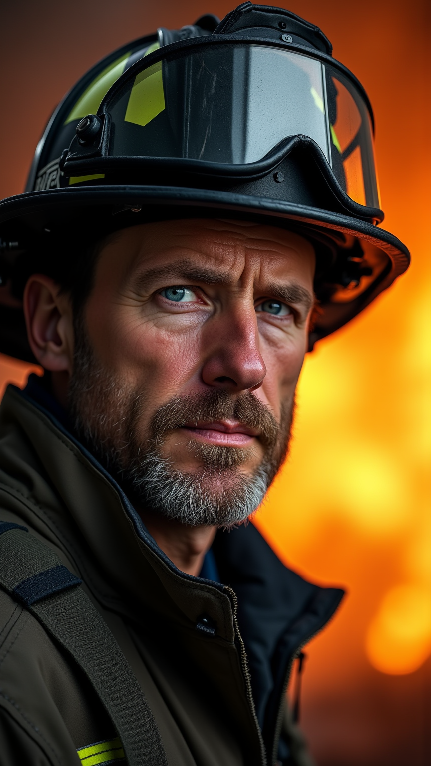 Fires of Valor: A Firefighter's Gaze