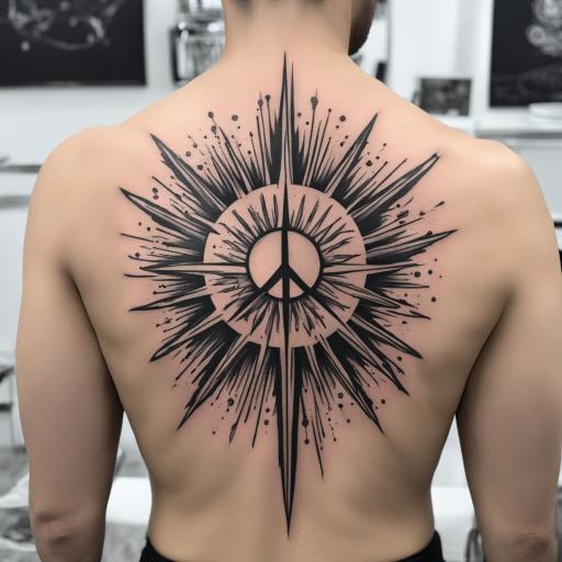 in the style of ignorant tattoo, with a tattoo of Explosion