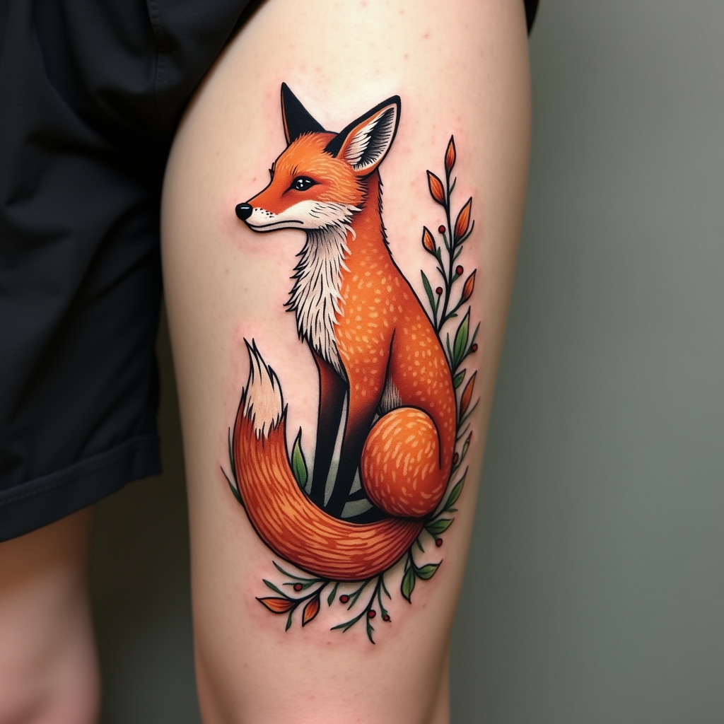 Whimsical Fox: Grace in Ink