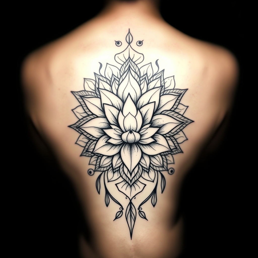 Serene Lotus Mandala Tattoo