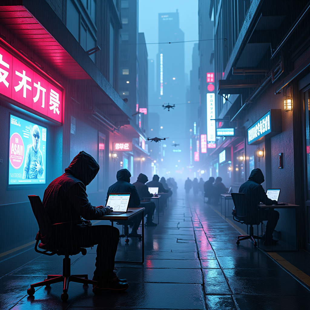 Neon Abyss: Hackers in Shadows