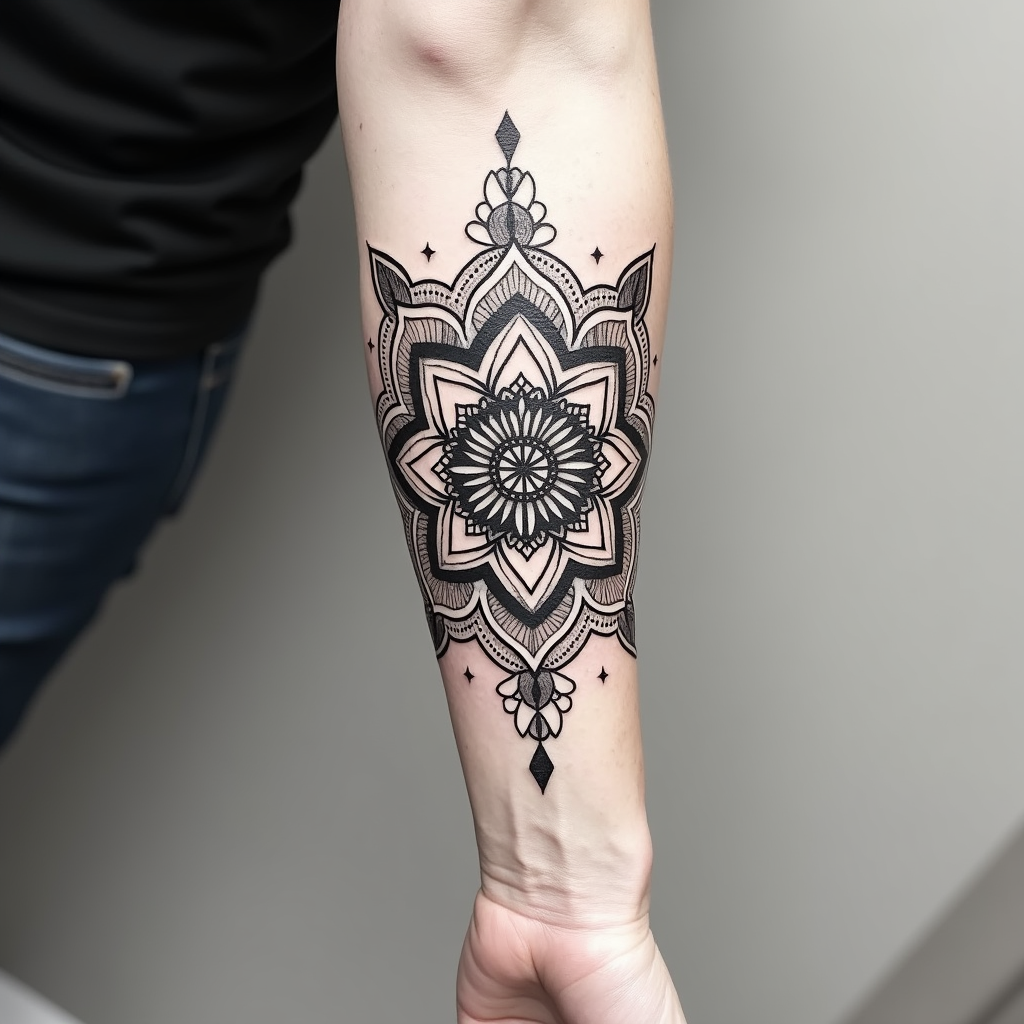 Harmonious Mandala Forearm Art