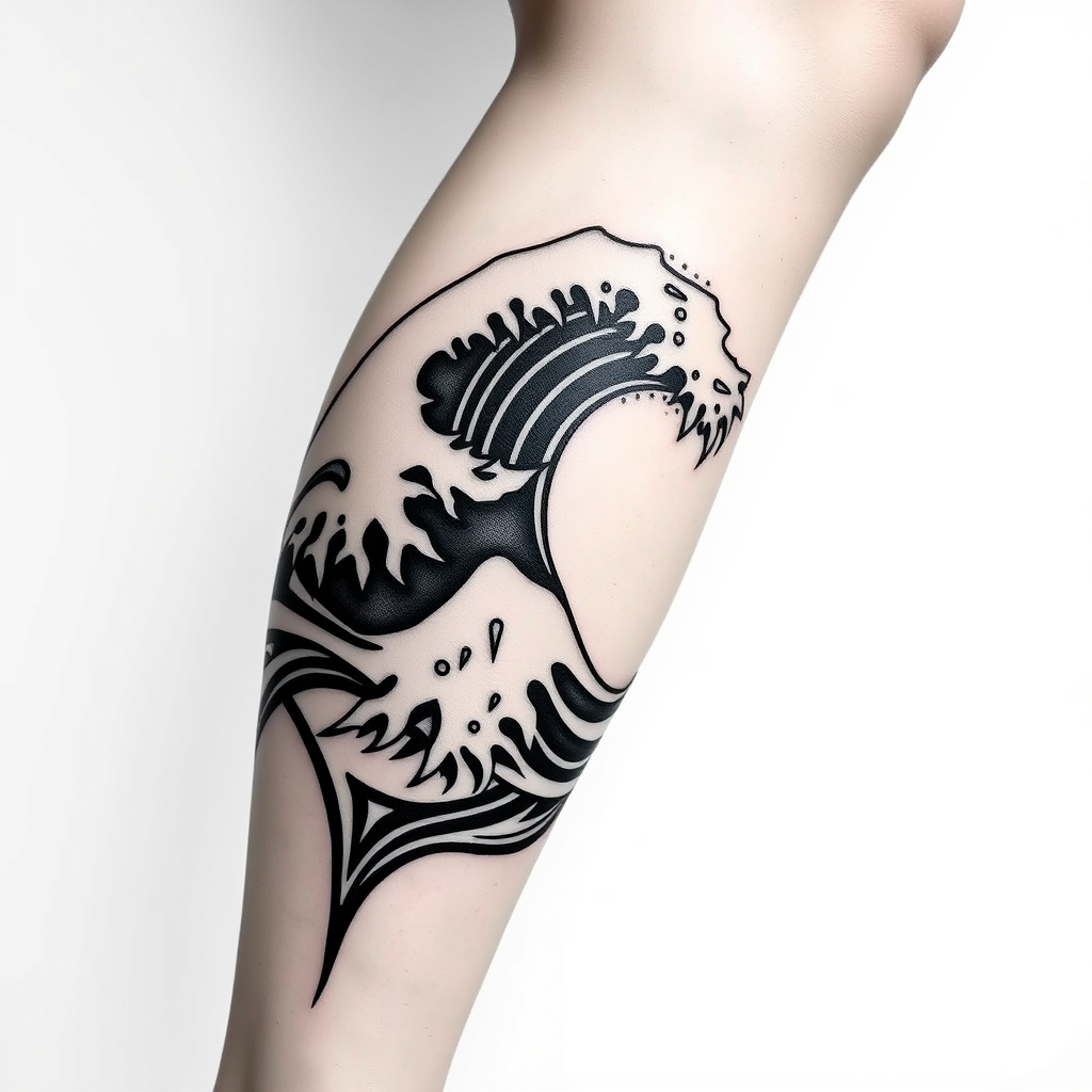 Tribal Wave Tattoo: Strength & Flow