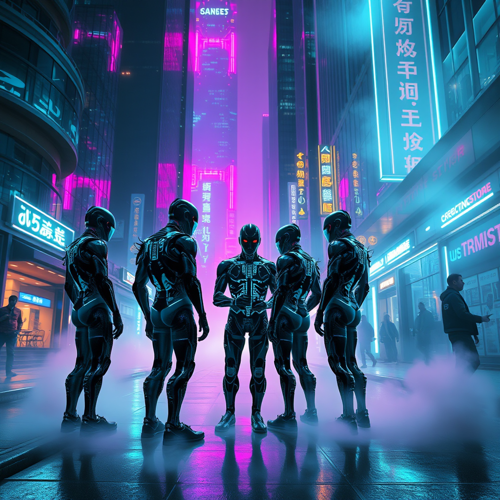 Neon Shadows: Cyborg Whispers