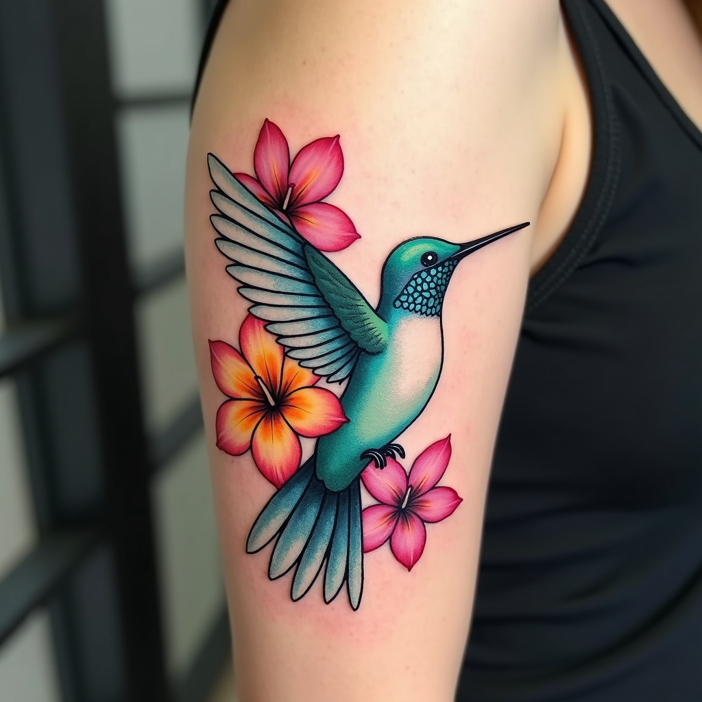 Graceful Hummingbird Tattoo