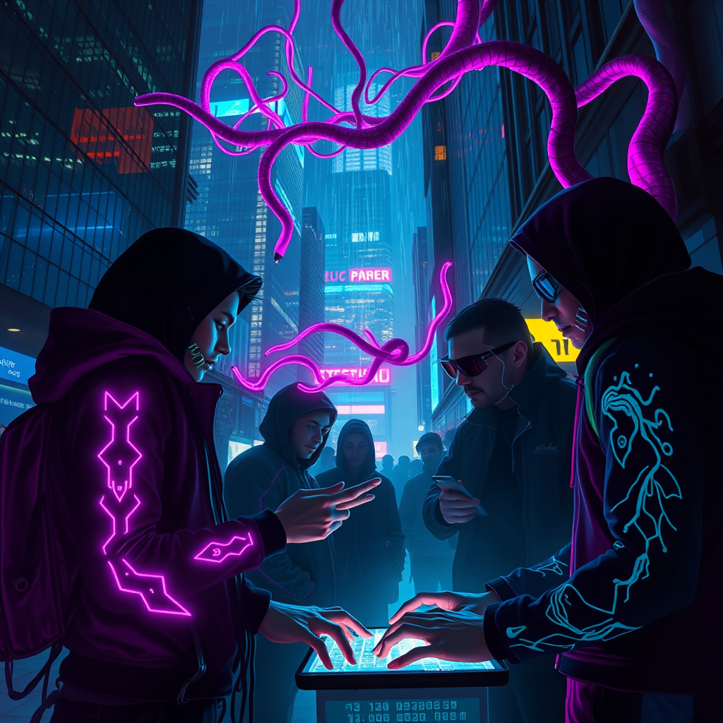 Neon Shadows: Digital Alliances