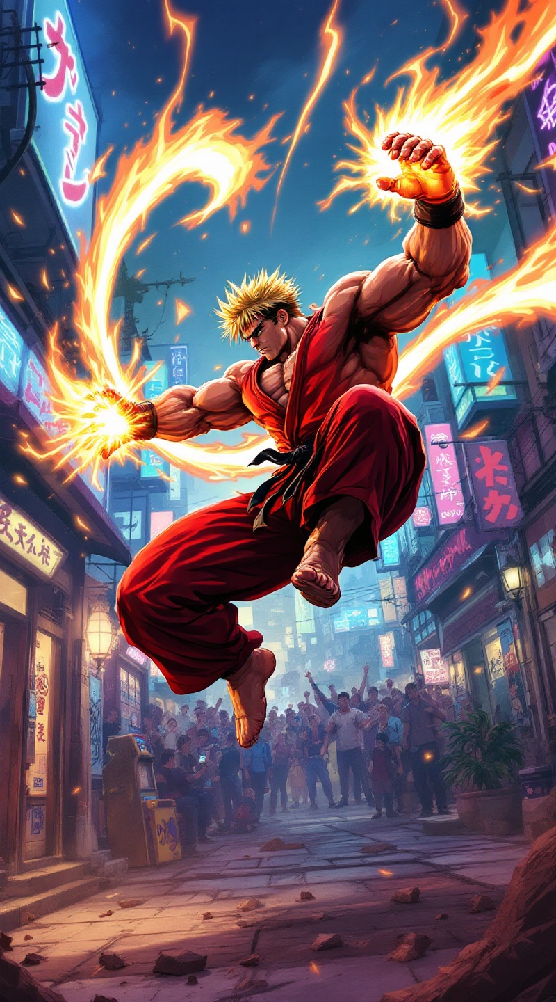 El Enfrentamiento Fiero de Shoryuken de Ken