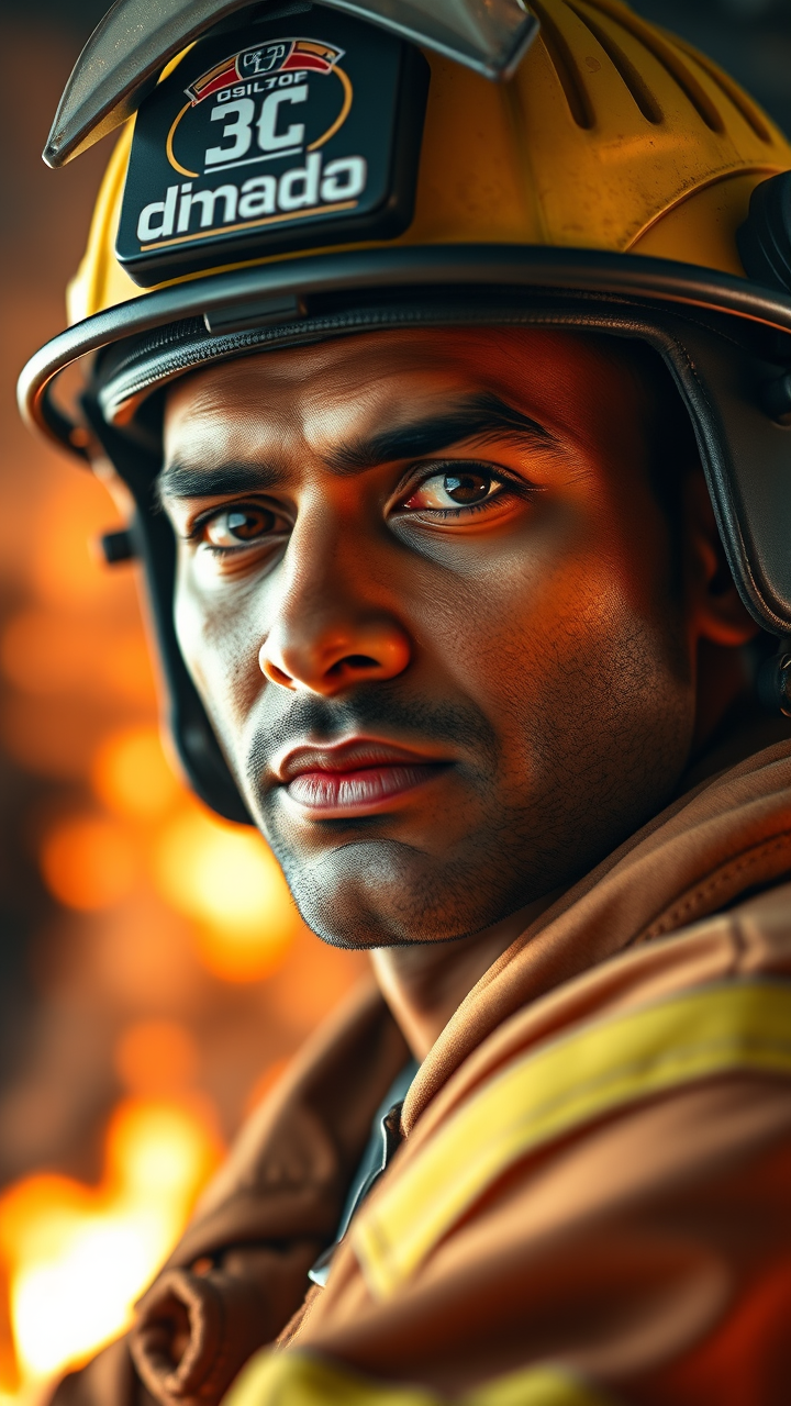 Bravery in Flames: A Hero's Portrait