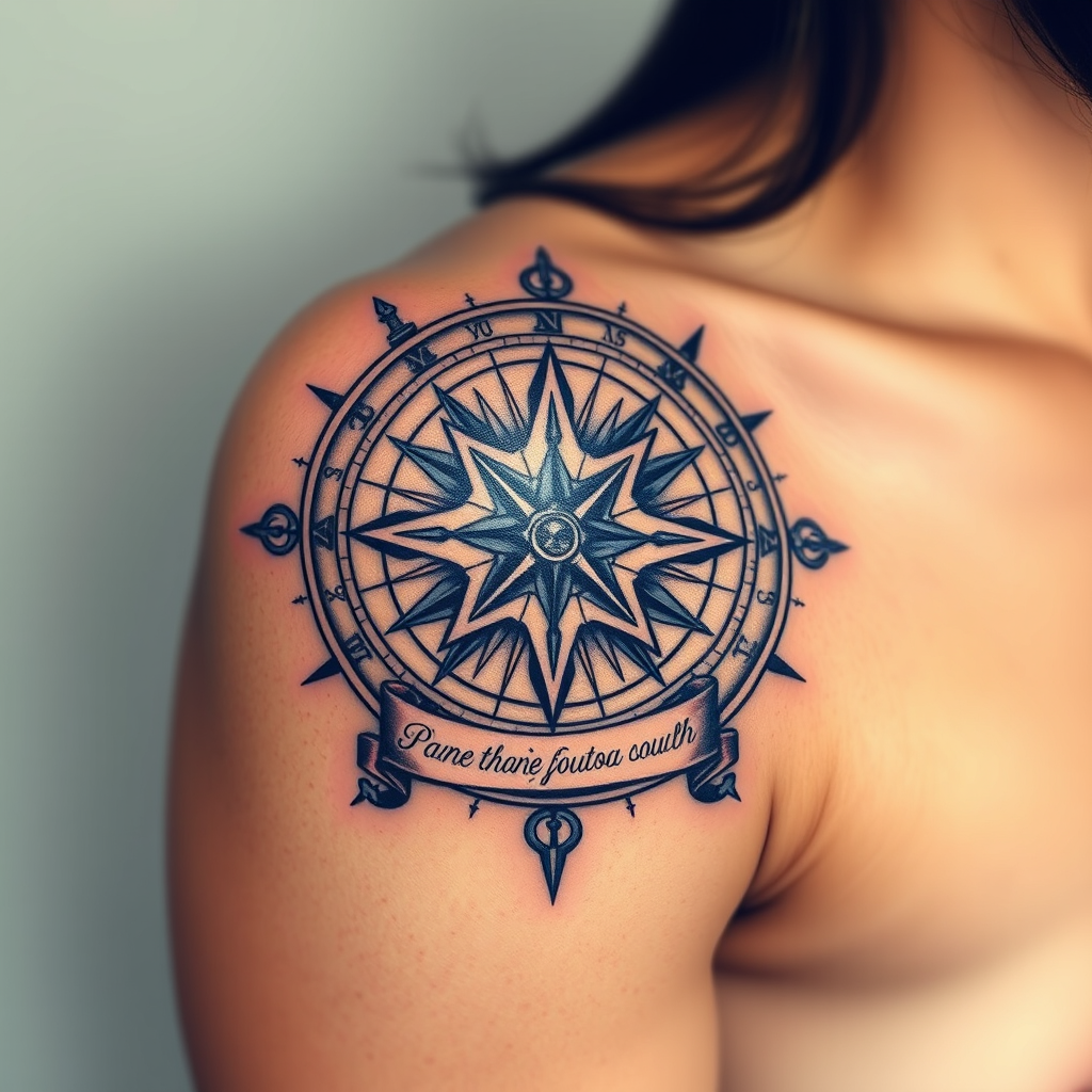 Timeless Compass Rose Tattoo